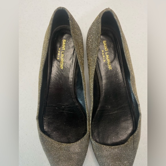 Saint Laurent YSL Paris Glitter flats size 41 used, US size 10 - Picture 2 of 16